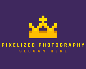 Pixelated Royal Crown logo design