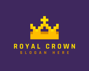 Pixelated Royal Crown logo design