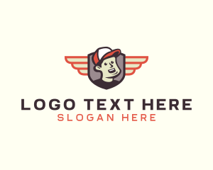 Mascot - Delivery Guy Wings logo design