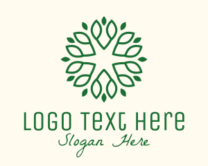 Decorative Green Leaves logo