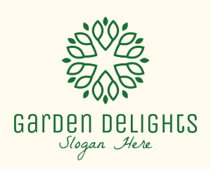 Decorative Green Leaves logo design