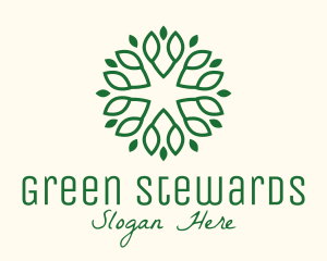 Decorative Green Leaves logo design