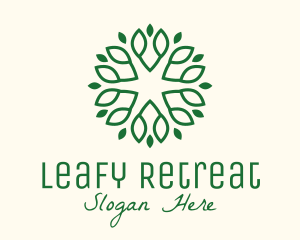 Decorative Green Leaves logo design