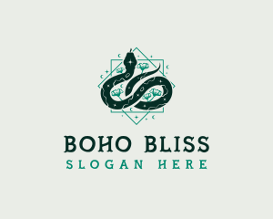 Boho Reptile Snake logo design