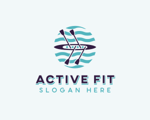 Canoeing Paddle Fitness logo design