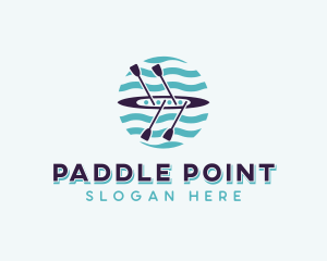 Canoeing Paddle Fitness logo design