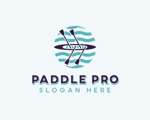 Canoeing Paddle Kayak logo design