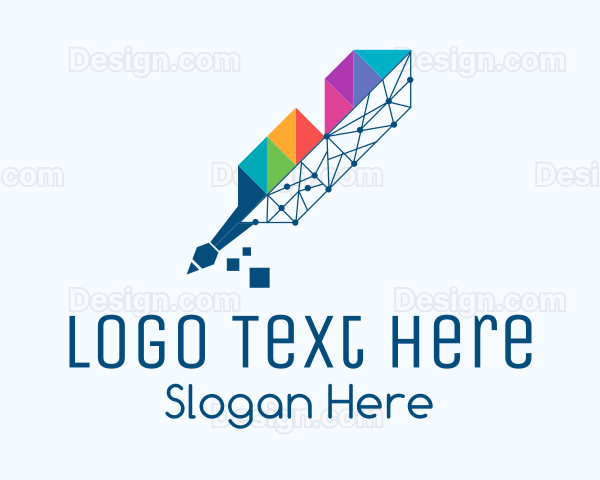 Geometric Colorful Quill Logo