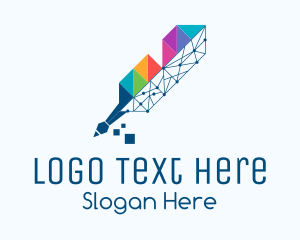 Geometric Colorful Quill logo