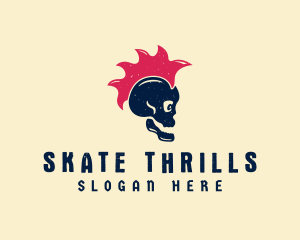 Skate Punk Skull logo design