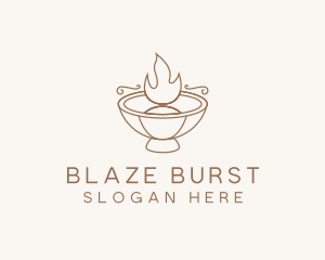 Brown Fire Pit logo design