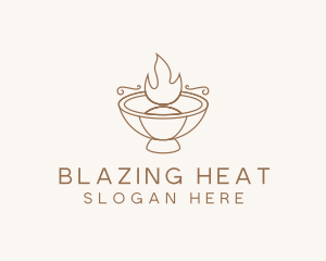 Brown Fire Pit logo design