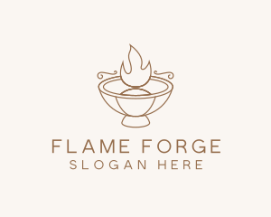 Brown Fire Pit logo design