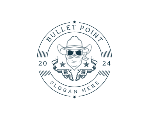 Cowboy Skull Bandit Pistol logo design