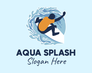 Surfer Boy Splash  logo design