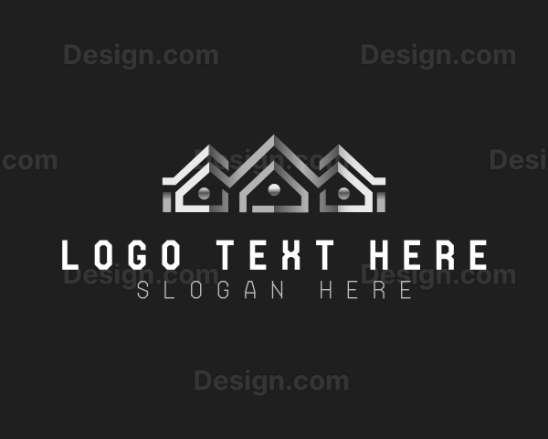 Metallic House Roof Logo