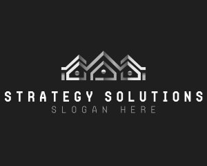 Metallic House Roof logo