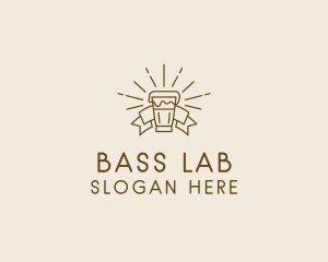 Hipster Beer Glass logo design