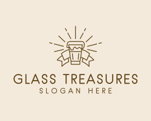 Hipster Beer Glass logo