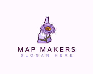 New Hampshire Aster Flower logo design