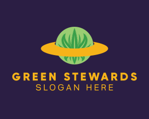 Green Weed Planet logo design