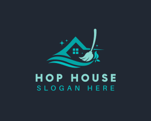 House Mop Cleaning logo design