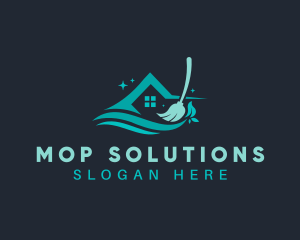 House Mop Cleaning logo design