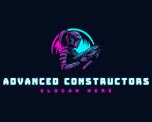 Woman Gaming Shooter logo design