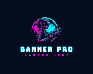 Woman Gaming Shooter logo design