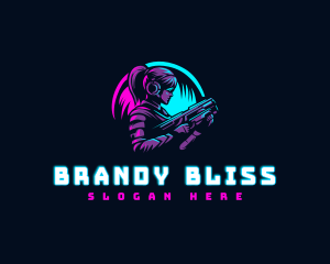 Woman Gaming Shooter logo design