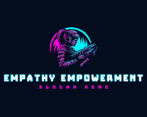 Woman Gaming Shooter logo design