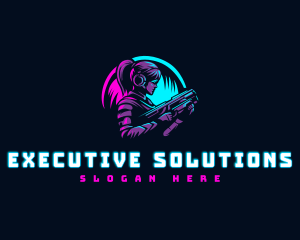 Woman Gaming Shooter logo design