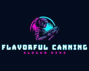 Woman Gaming Shooter logo design