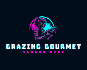 Woman Gaming Shooter logo design