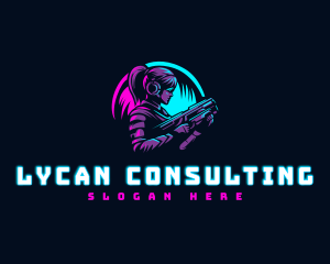 Woman Gaming Shooter logo design