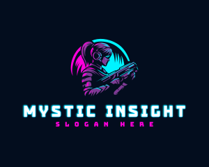 Woman Gaming Shooter logo design