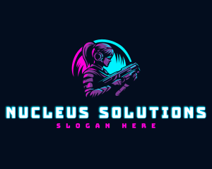 Woman Gaming Shooter logo design