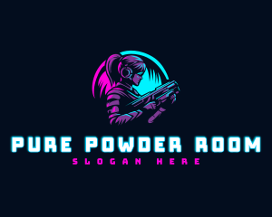 Woman Gaming Shooter logo design