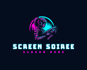 Woman Gaming Shooter logo design