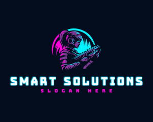 Woman Gaming Shooter logo design