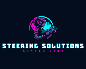 Woman Gaming Shooter logo design