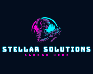 Woman Gaming Shooter logo design