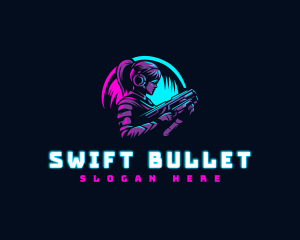 Woman Gaming Shooter logo design