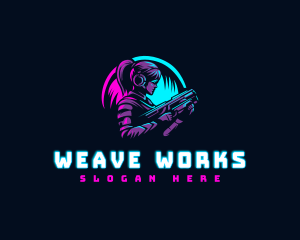 Woman Gaming Shooter logo design