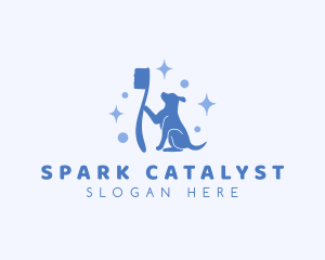 Sparkly Dog Toothbrush logo design