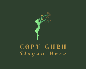 Green Tree Woman logo design