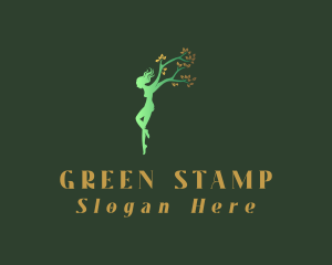 Green Tree Woman logo design