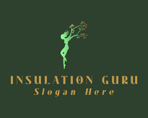 Green Tree Woman logo design