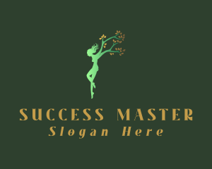 Green Tree Woman logo design