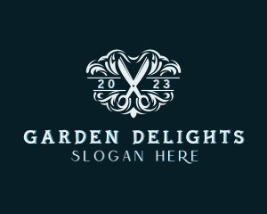 Scissors Gardening Plant logo design